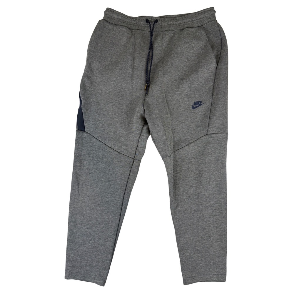 Nike Tech Fleece Joggers Mens Large Grey Navy Blue Tapered Sweatpants